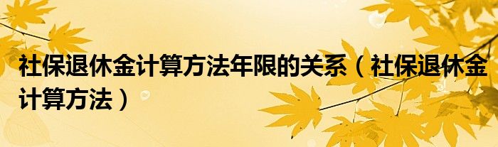 社保退休金计算方法年限的关系（社保退休金计算方法）