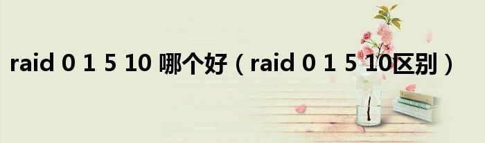 raid 0 1 5 10 哪个好（raid 0 1 5 10区别）