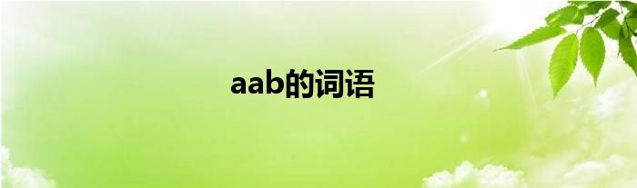 aab的词语