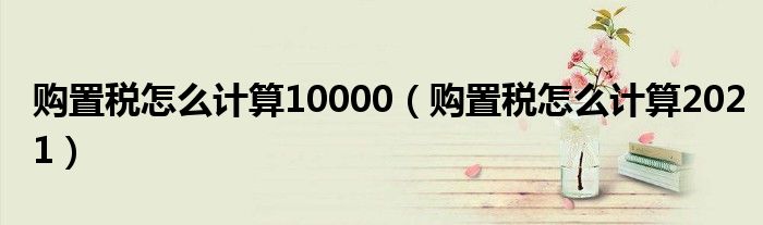 购置税怎么计算10000（购置税怎么计算2021）