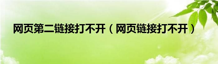 网页第二链接打不开（网页链接打不开）