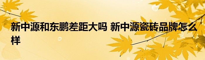 新中源和东鹏差距大吗 新中源瓷砖品牌怎么样