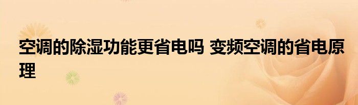 空调的除湿功能更省电吗 变频空调的省电原理