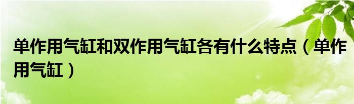 单作用气缸和双作用气缸各有什么特点（单作用气缸）