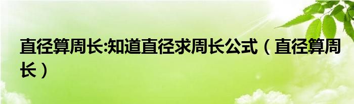 直径算周长:知道直径求周长公式（直径算周长）