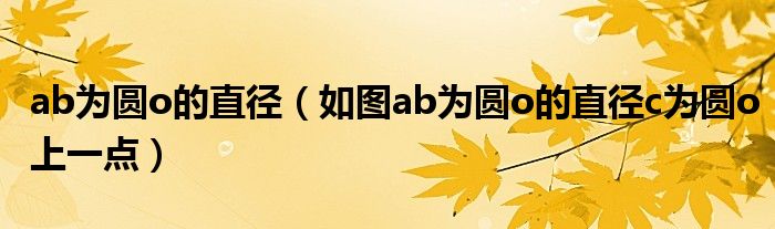 ab为圆o的直径（如图ab为圆o的直径c为圆o上一点）