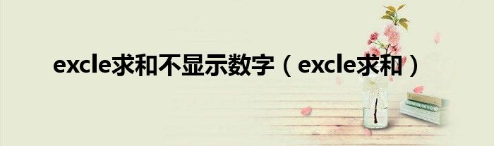 excle求和不显示数字（excle求和）