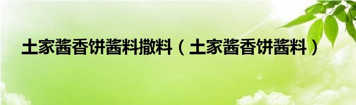 土家酱香饼酱料撒料（土家酱香饼酱料）