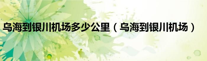 乌海到银川机场多少公里（乌海到银川机场）