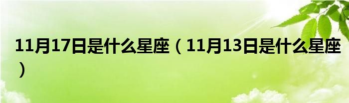 11月17日是什么星座（11月13日是什么星座）