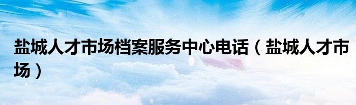 盐城人才市场档案服务中心电话（盐城人才市场）