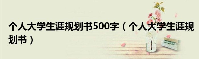 个人大学生涯规划书500字（个人大学生涯规划书）