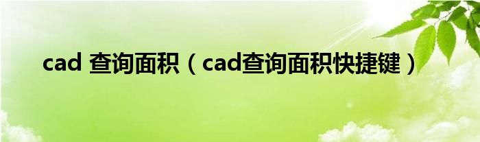 cad 查询面积（cad查询面积快捷键）