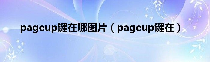 pageup键在哪图片（pageup键在）