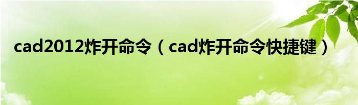 cad2012炸开命令（cad炸开命令快捷键）