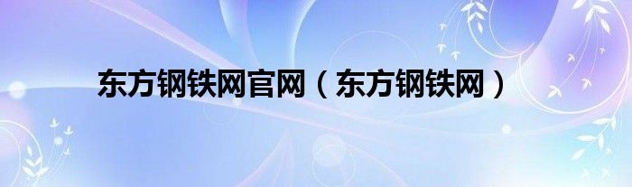 东方钢铁网官网（东方钢铁网）