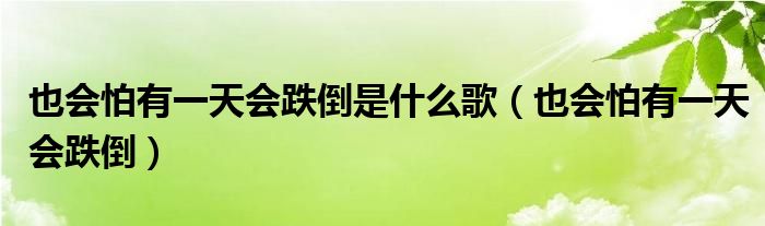 也会怕有一天会跌倒是什么歌（也会怕有一天会跌倒）