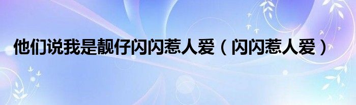 他们说我是靓仔闪闪惹人爱（闪闪惹人爱）