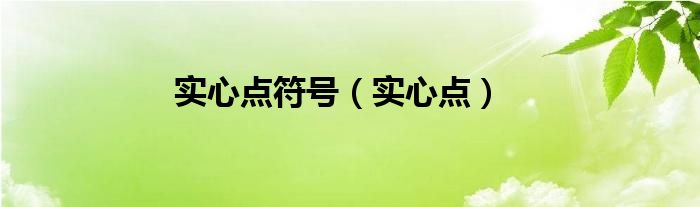 实心点符号（实心点）