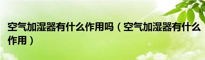 空气加湿器有什么作用吗（空气加湿器有什么作用）