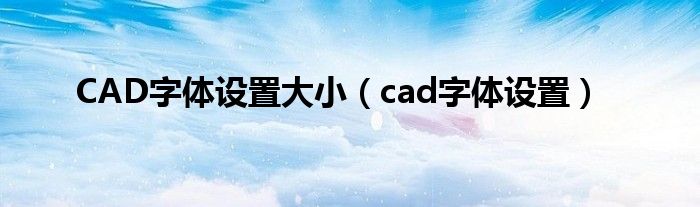 CAD字体设置大小（cad字体设置）