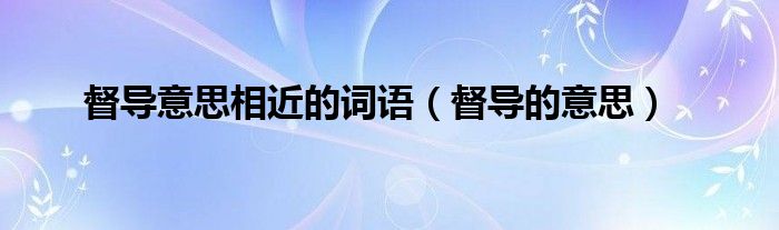 督导意思相近的词语（督导的意思）