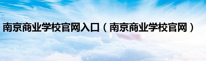 南京商业学校官网入口（南京商业学校官网）