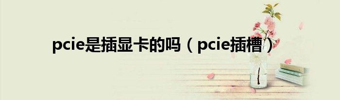 pcie是插显卡的吗（pcie插槽）