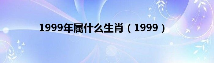 1999年属什么生肖（1999）