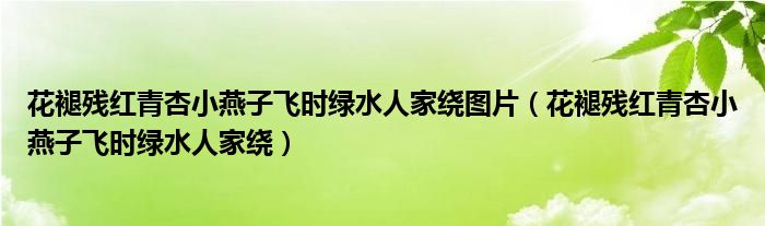 花褪残红青杏小燕子飞时绿水人家绕图片（花褪残红青杏小燕子飞时绿水人家绕）