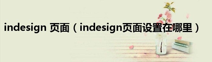 indesign 页面（indesign页面设置在哪里）