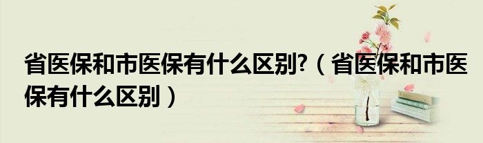 省医保和市医保有什么区别?（省医保和市医保有什么区别）