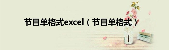 节目单格式excel（节目单格式）