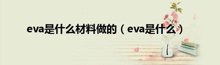 eva是什么材料做的（eva是什么）