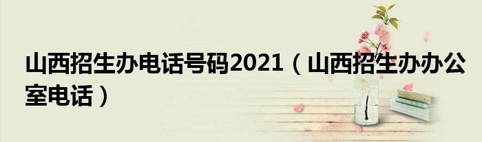 山西招生办电话号码2021（山西招生办办公室电话）