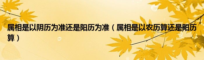 属相是以阴历为准还是阳历为准（属相是以农历算还是阳历算）