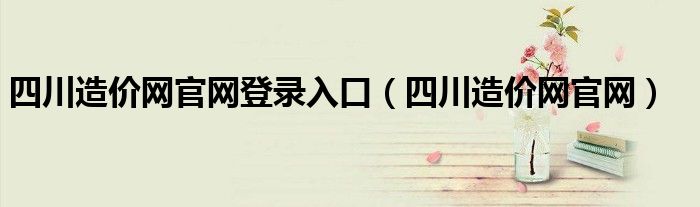 四川造价网官网登录入口（四川造价网官网）