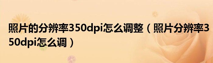 照片的分辨率350dpi怎么调整（照片分辨率350dpi怎么调）