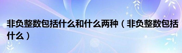 非负整数包括什么和什么两种（非负整数包括什么）