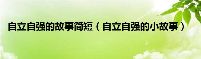 自立自强的故事简短（自立自强的小故事）