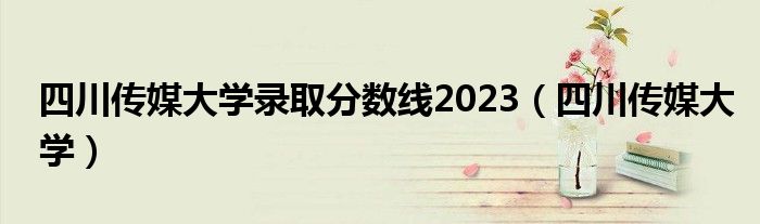 四川传媒大学录取分数线2023（四川传媒大学）