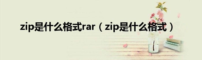 zip是什么格式rar（zip是什么格式）