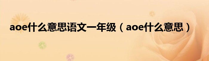 aoe什么意思语文一年级（aoe什么意思）