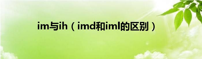 im与ih（imd和iml的区别）