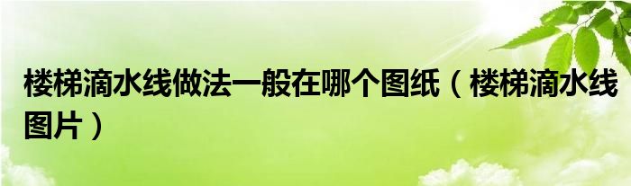 楼梯滴水线做法一般在哪个图纸（楼梯滴水线图片）