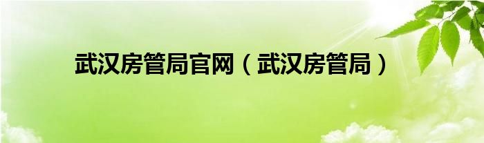 武汉房管局官网（武汉房管局）