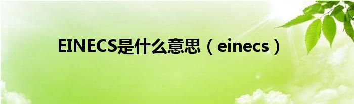 EINECS是什么意思（einecs）