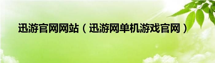 迅游官网网站（迅游网单机游戏官网）