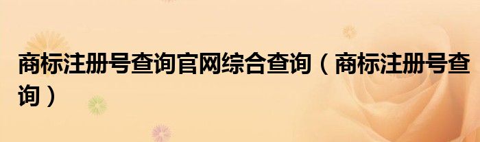 商标注册号查询官网综合查询（商标注册号查询）