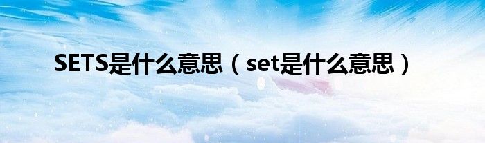 SETS是什么意思（set是什么意思）